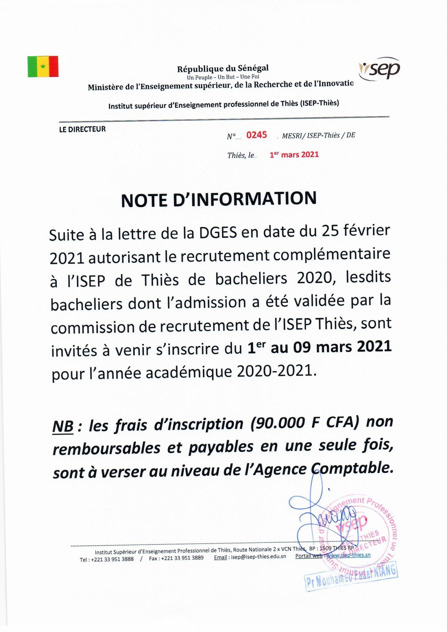 Liste des services d'affaires thies